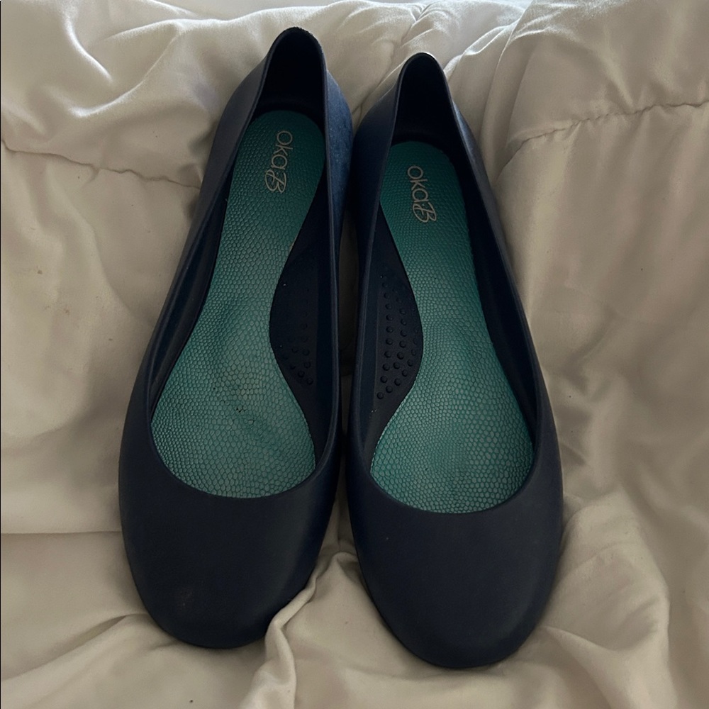 OKA b. Navy Blue Flats 38 8 - Picture 6 of 9